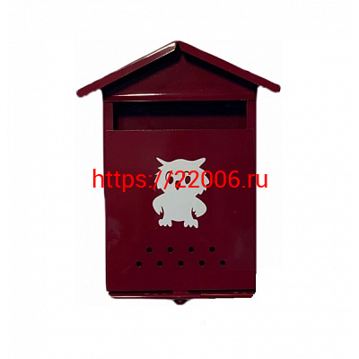 Ящик "Домик" (порошковое покрытие) с замком защелка, вишневый Ящик "Домик" (порошковое покрытие) с замком защелка, вишневый