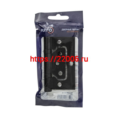 Петля Punto (Пунто) универсальная без врезки IN3200W-HD BL (200-2B/HD 75x2,5) черный фото 2