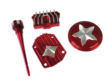 Крышки головки к двигателю LF120 красные (комплект крышек головки и щуп масла)