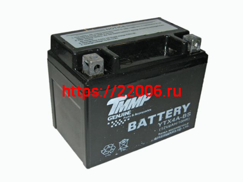 Аккумулятор TMMP YTX4А-BS (12v4Ah/10HR) гелевый 113*70*85 Аккумулятор TMMP YTX4А-BS (12v4Ah/10HR) гелевый 113*70*85