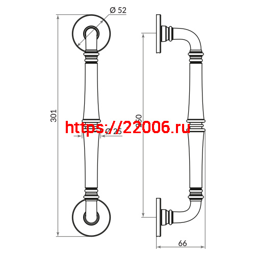 Ручка-скоба Punto (Пунто) PULL.ARC.SORENTO BL-24 черный фото 4 Ручка-скоба Punto (Пунто) PULL.ARC.SORENTO BL-24 черный фото 4