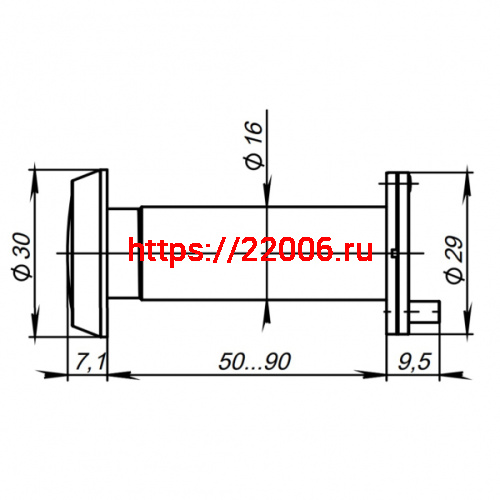 Глазок Punto (Пунто) дверной, оптика пластик DV-3/90-50/P (DVP3/NEW) CP хром фото 3 Глазок Punto (Пунто) дверной, оптика пластик DV-3/90-50/P (DVP3/NEW) CP хром фото 3