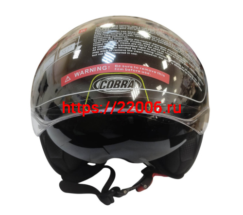 Шлем открытый COBRA EC H595, серый титан, синий, очки, размер L фото 3