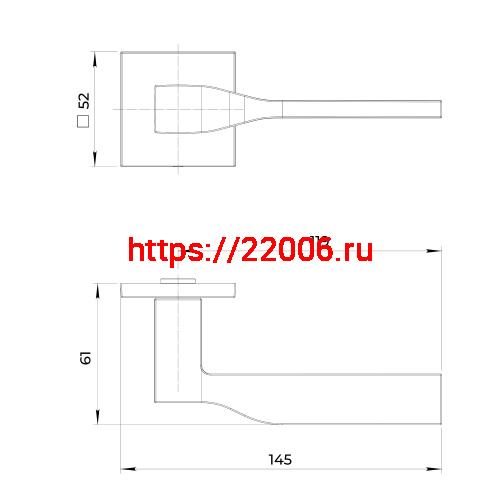 Ручка Ajax (Аякс) раздельная K.JS51.SALTO SN-3 матовый никель фото 3