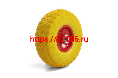 Колесо ПЕНА тачки садовой 4" 3,50/4" (W10) (под ось 20мм) фото 2